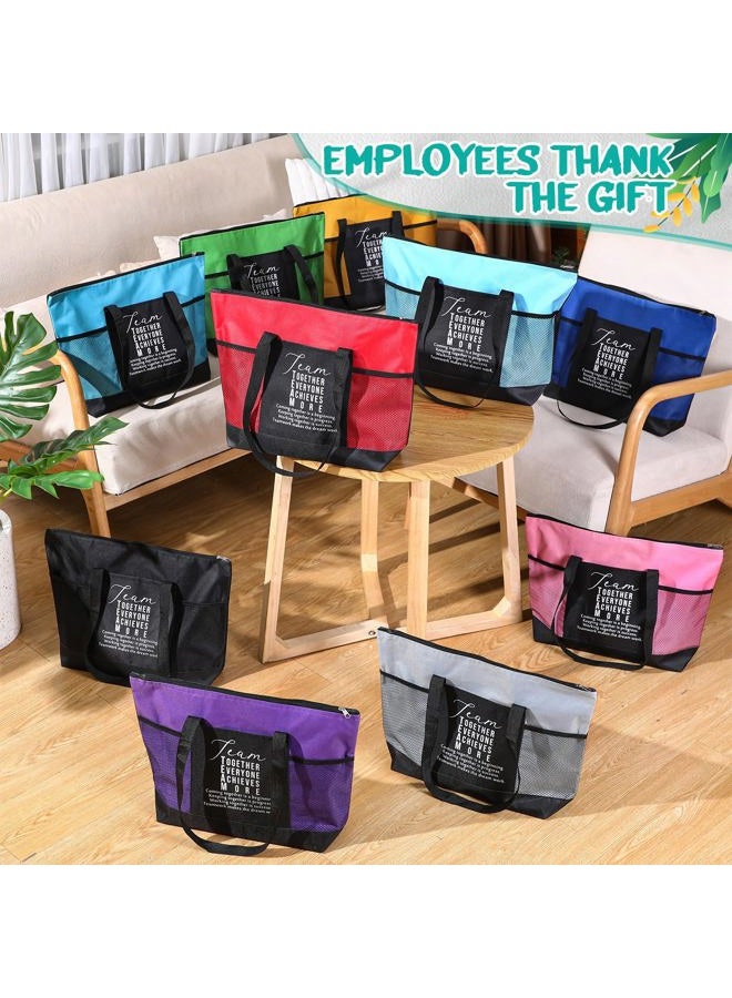 Locmeo 20 Pcs Team Employee Appreciation Tote Bags Gifts with Mesh Pocket Zipper for Women Coworkers Office(Colorful) - Image 2