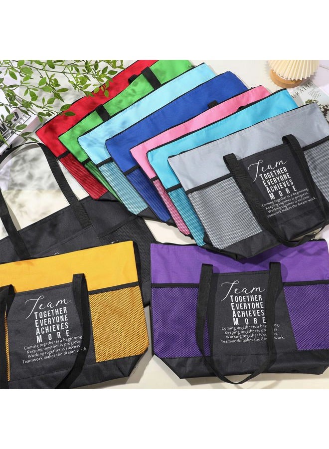 Locmeo 20 Pcs Team Employee Appreciation Tote Bags Gifts with Mesh Pocket Zipper for Women Coworkers Office(Colorful) - Image 5