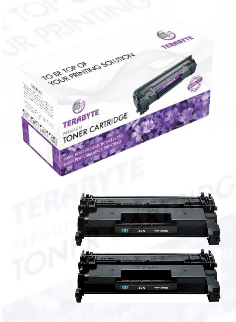 Terabyte 59A Compatible Toner Cartridge with Chip Compatible with LaserJet Pro MFP M428 M428dw M428fdn M428fdw M404 M404n M404dn M404dw Printers (Pack of 2)  - Image 1