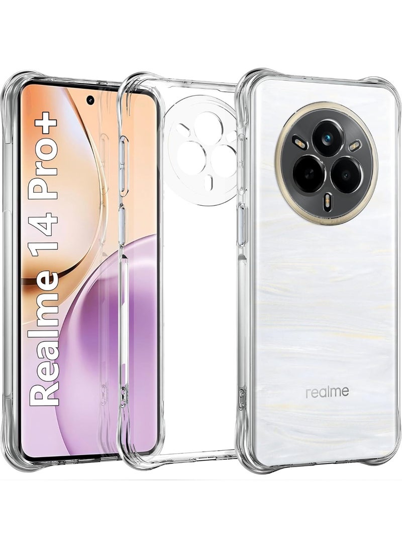 شيك فايب جراب شفاف لهاتف Realme 14 Pro+/ Realme 14 Pro Plus - جراب رفيع من جل السيليكون الناعم، جراب حماية TPU شفاف ناعم، جراب واقٍ مضاد للسقوط ومقاوم للصدمات، شفاف - Image 1