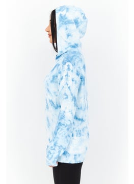 Weatherproof Women Tie Dye Long Sleeves Hoodies, Blue  - Image 2