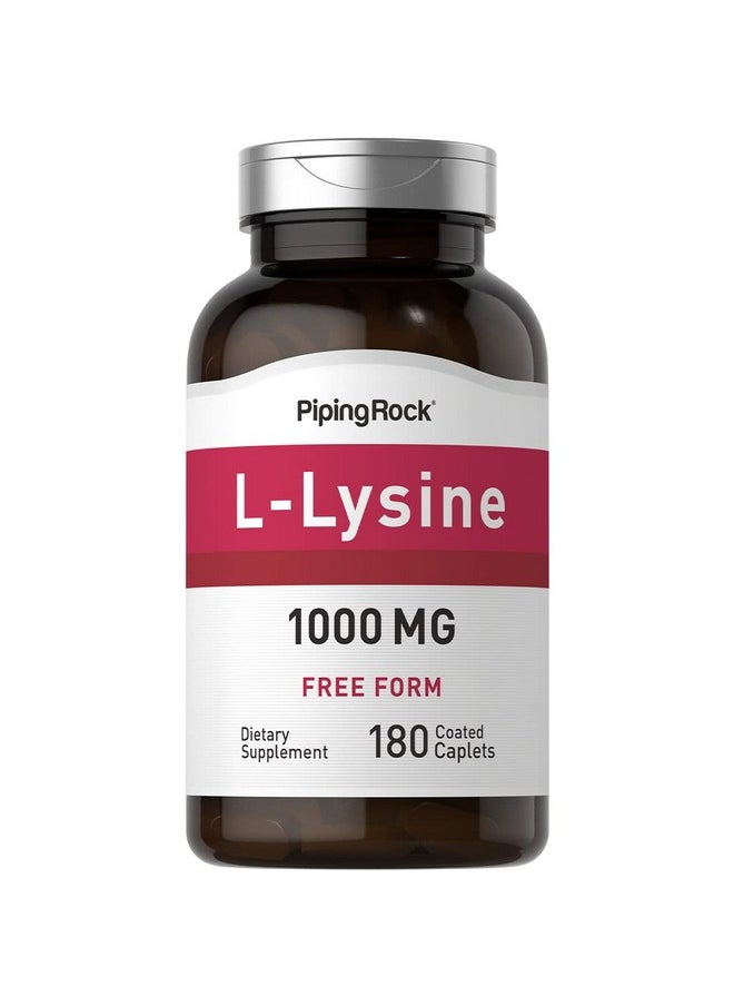Piping Rock Llysine 1000Mg  180 Caplets  Free Form  Vegetarian Nongmo Gluten Free  - Image 1