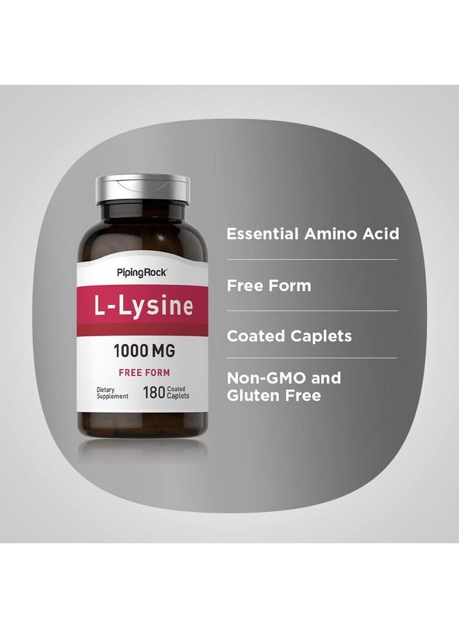 Piping Rock Llysine 1000Mg  180 Caplets  Free Form  Vegetarian Nongmo Gluten Free  - Image 5