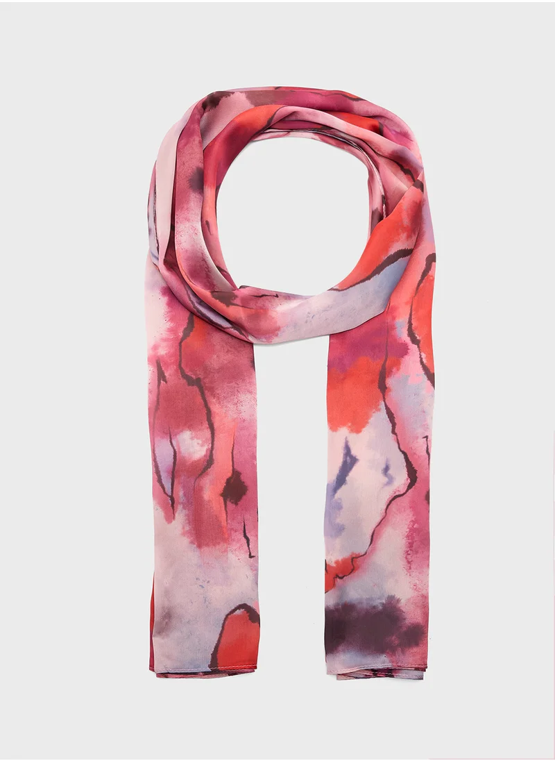 ايلا Abstract Paint Long Silky Scarf