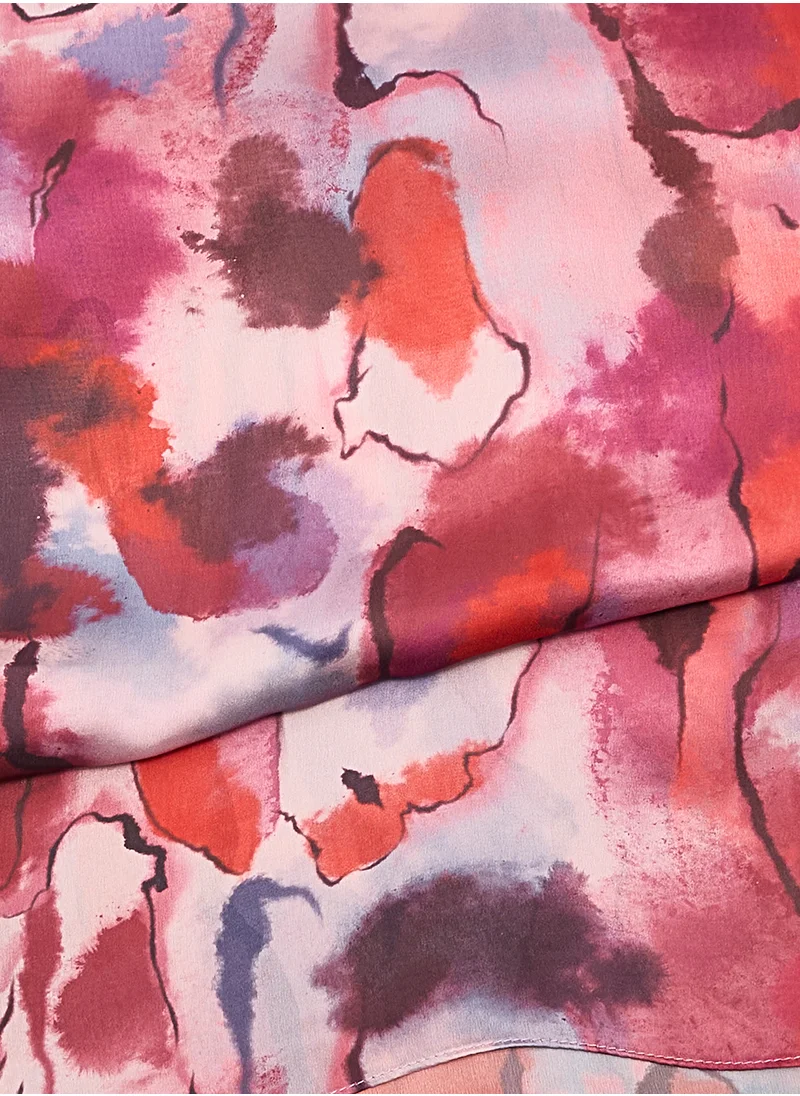 ايلا Abstract Paint Long Silky Scarf