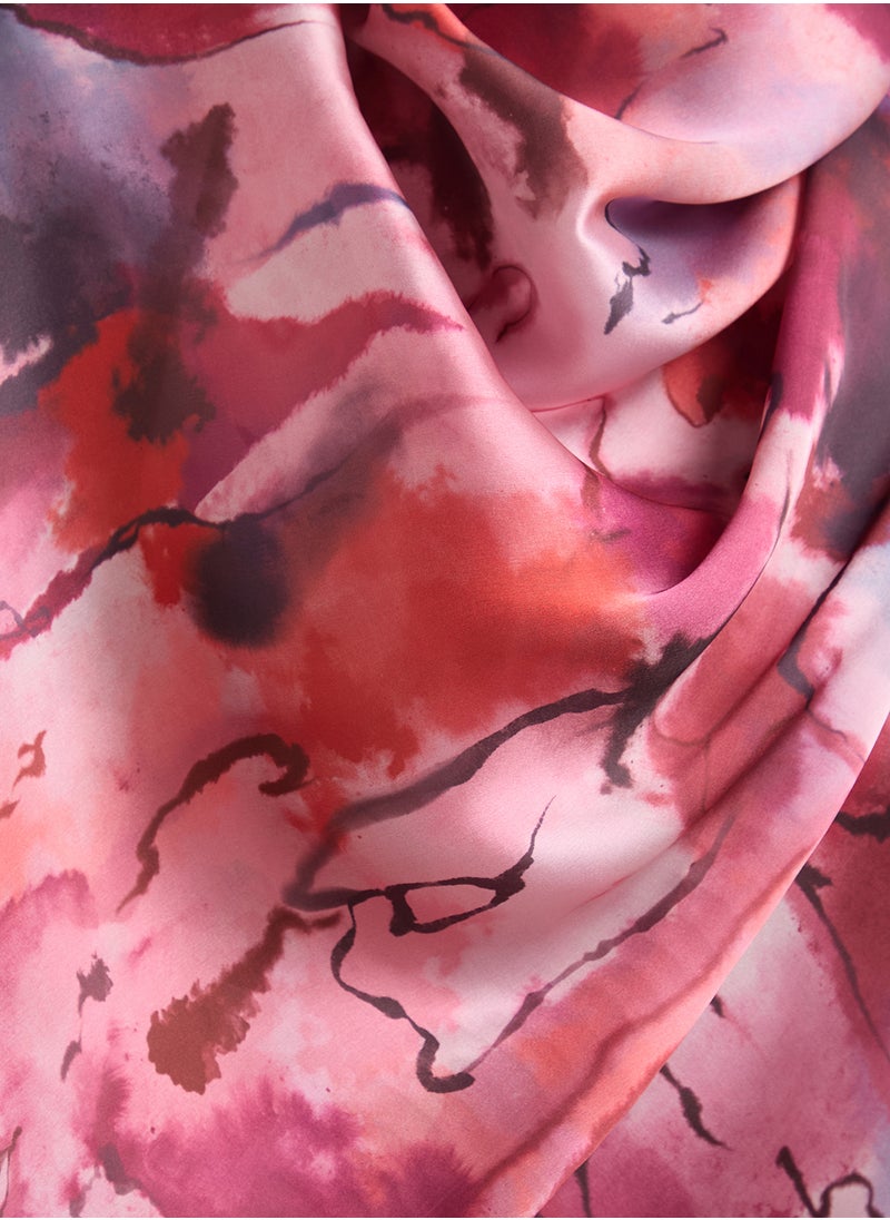 ELLA - Abstract Paint Long Silky Scarf - Image 1