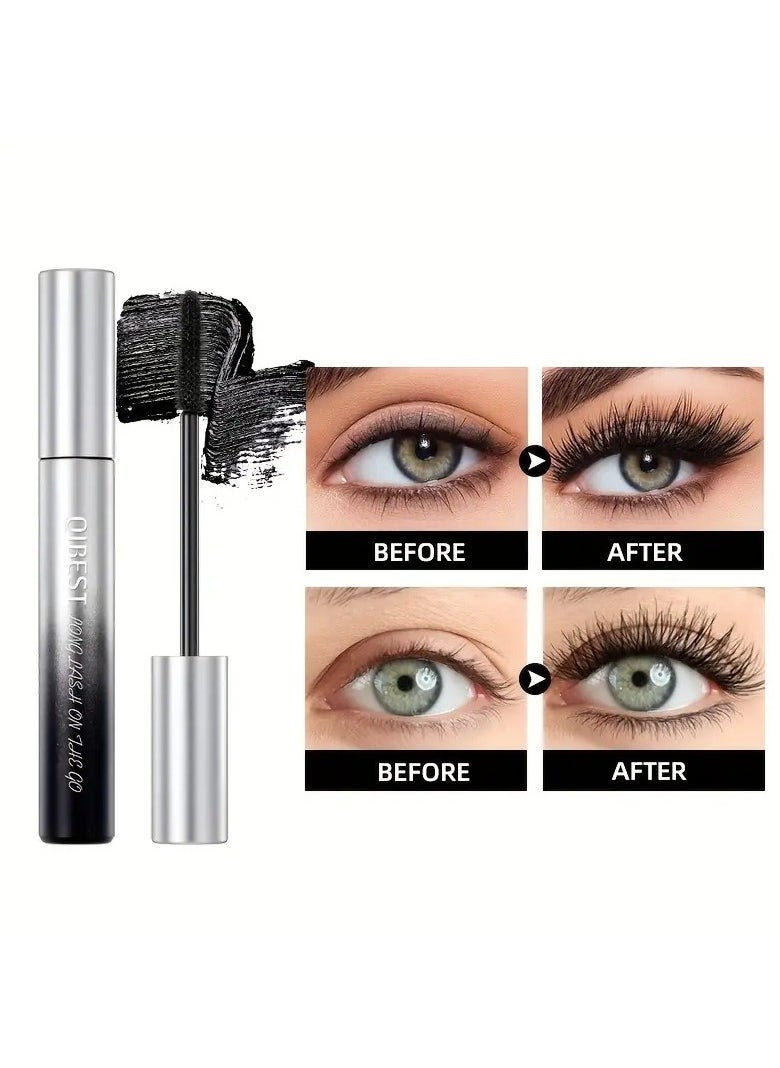 QiBest - Silk Fiber Lash Mascara Ultra Black Volume And Slender Longer and  Thicker Eyelashes Waterproof Long Lasting Fast And Easy Applying Smudge-proof Hypoaller - Image 1
