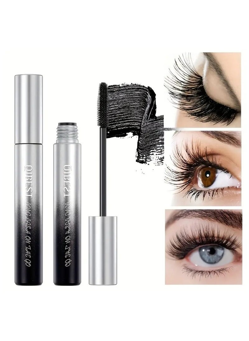 QiBest - Silk Fiber Lash Mascara Ultra Black Volume And Slender Longer and  Thicker Eyelashes Waterproof Long Lasting Fast And Easy Applying Smudge-proof Hypoaller - Image 1
