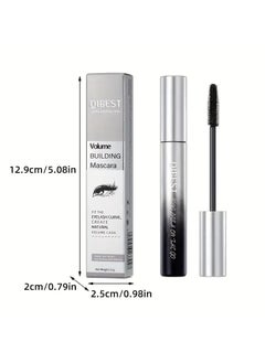 QiBest Silk Fiber Lash Mascara Ultra Black Volume And Slender Longer and  Thicker Eyelashes Waterproof Long Lasting Fast And Easy Applying Smudge-proof Hypoaller  - Image 2