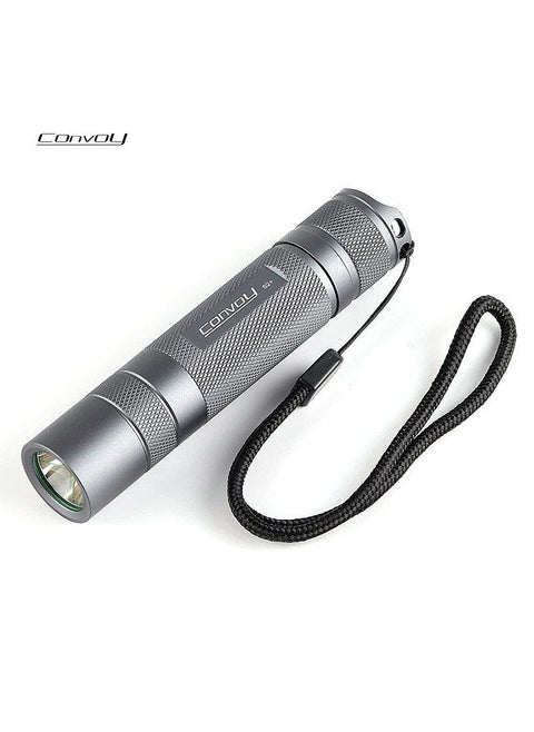 Convoy S2+ Flashlight, 18650 LED Flashlight Handheld Torch Light with Temperature Protection (SST40 6500K 12 Groups)