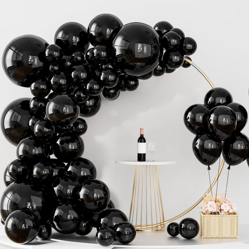 Labeol Halloween Balloons Black Balloons Different Sizes 151PCS 1812105 Inch Black Balloon Garland Arch Kit Quality Latex Balloons Decorations for Party Birthday Graduation Wedding - Image 2