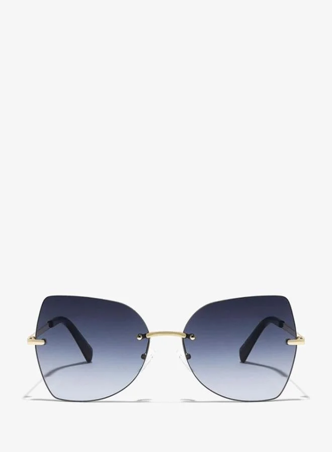 Blackout NAOMI Women Gold Sunglasses - Frame Material: Metal - Frame Color: Gold - Lens Color: Gray - Full Rim