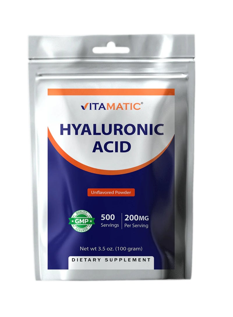 Vitamatic Hyaluronic Acid Powder Unflavored 3.5 oz (100 g)