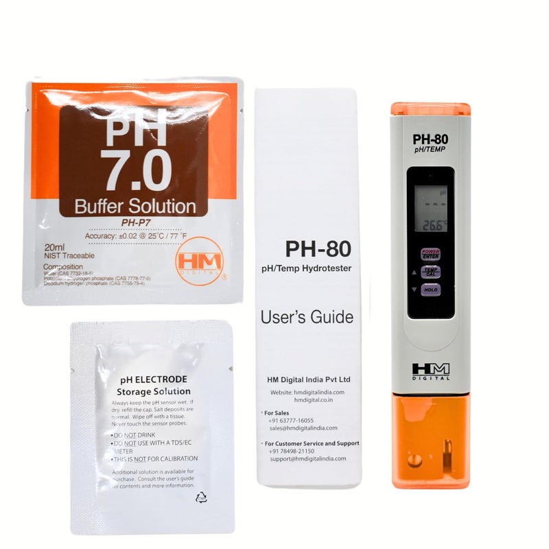 HM Digital User tested optimized build HMPH80 HMDPHM80 Digital pH/Temperature Meter, 0-14 pH Range, 1 pH Resolution, 2% Readout Accuracy, Purple Simple multi-feature practical build - Image 2