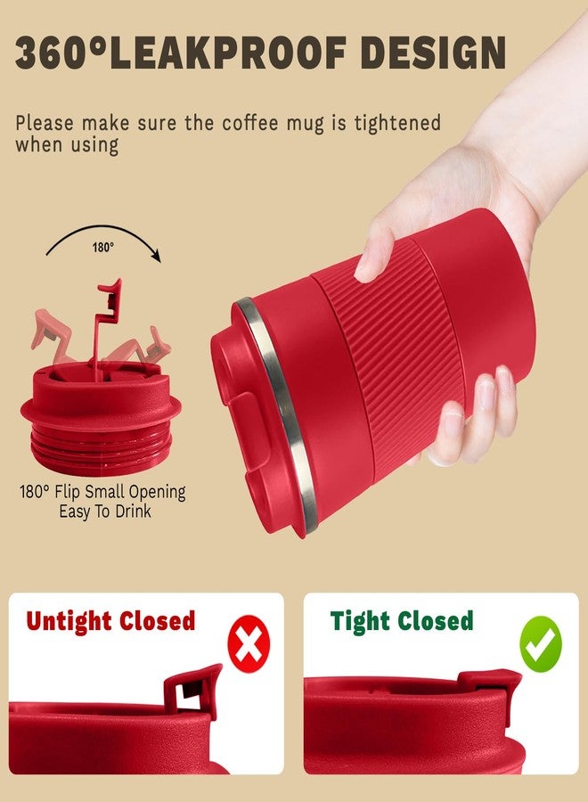 SPLMIFA Vacuum-Insulated Stainless Steel Travel Coffee Mug, Leak-Proof Reusable Coffee Cup with Lid - Keep Hot & Cold Drinks for Hours, Durable Thermos Tumbler for Men & Women (3rd-Red, 17OZ) - Image 5