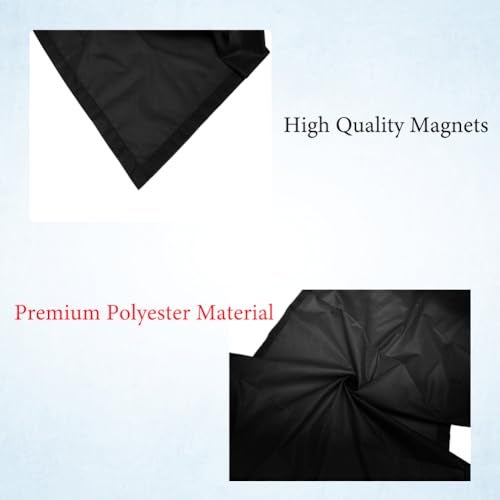 Aksipo 4 Pcs Fluorescent Light Covers, 4 x 2 Feet Magnetic Light Covers for Ceiling Lights Shade Panel, Drop Ceiling Light Filters Covers for Office Classroom School Home, Polyester Fabric Material, Black - Image 4