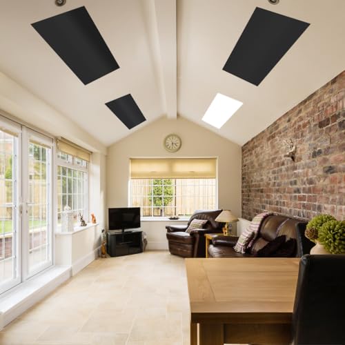 Aksipo 4 Pcs Fluorescent Light Covers, 4 x 2 Feet Magnetic Light Covers for Ceiling Lights Shade Panel, Drop Ceiling Light Filters Covers for Office Classroom School Home, Polyester Fabric Material, Black - Image 5
