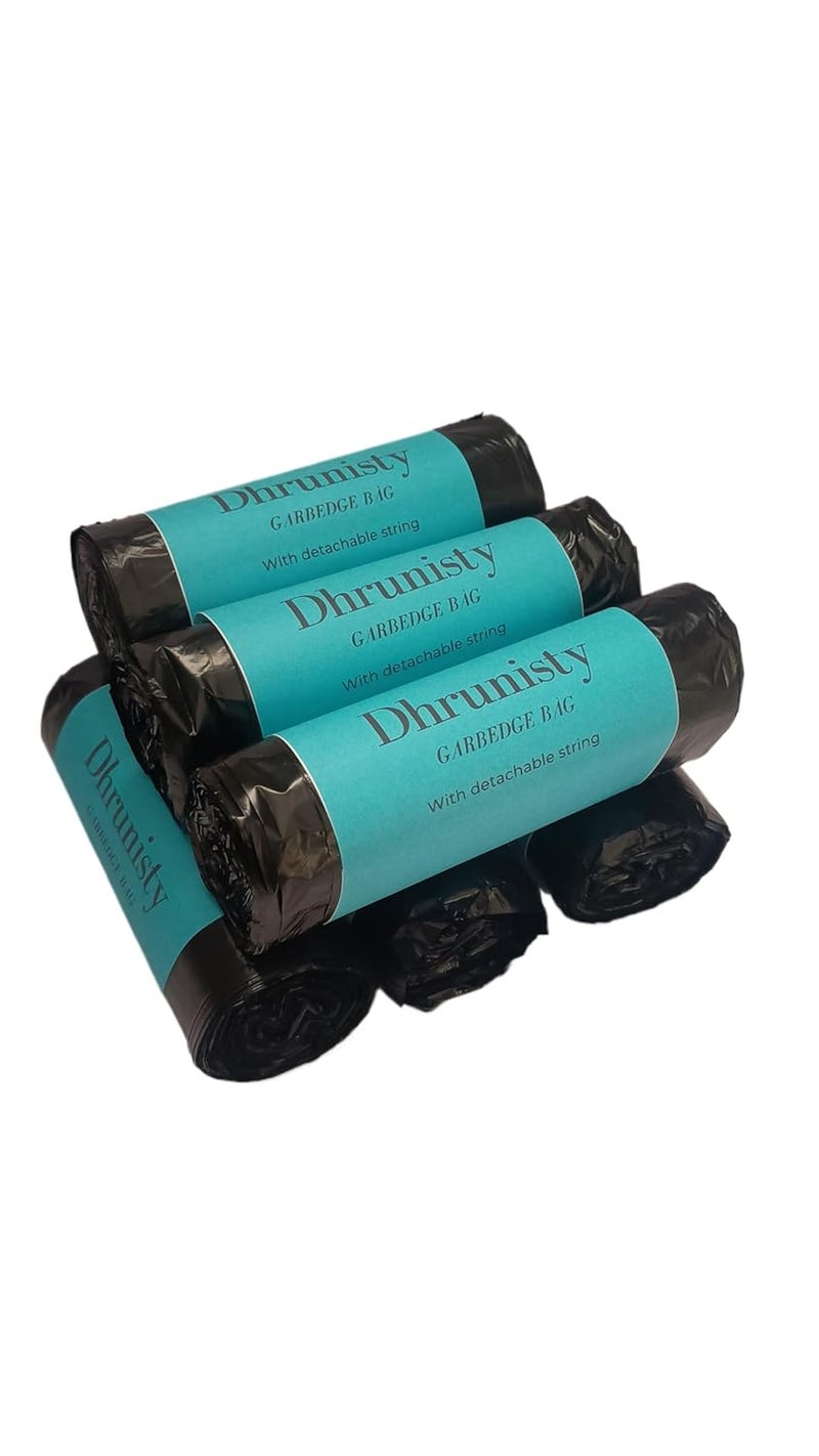 Dhrunisty brand Garbage Bags Medium 180 Count19 x 21 inches Black For Dry Wet waste30 bagsroll Pack of 6 - Image 1