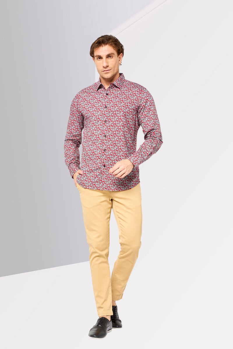 Replay Men Regular Fit Long Sleeve Allover Print Casual Shirt, Multicolor - Image 2