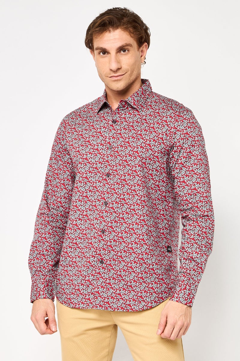 Replay Men Regular Fit Long Sleeve Allover Print Casual Shirt, Multicolor - Image 1