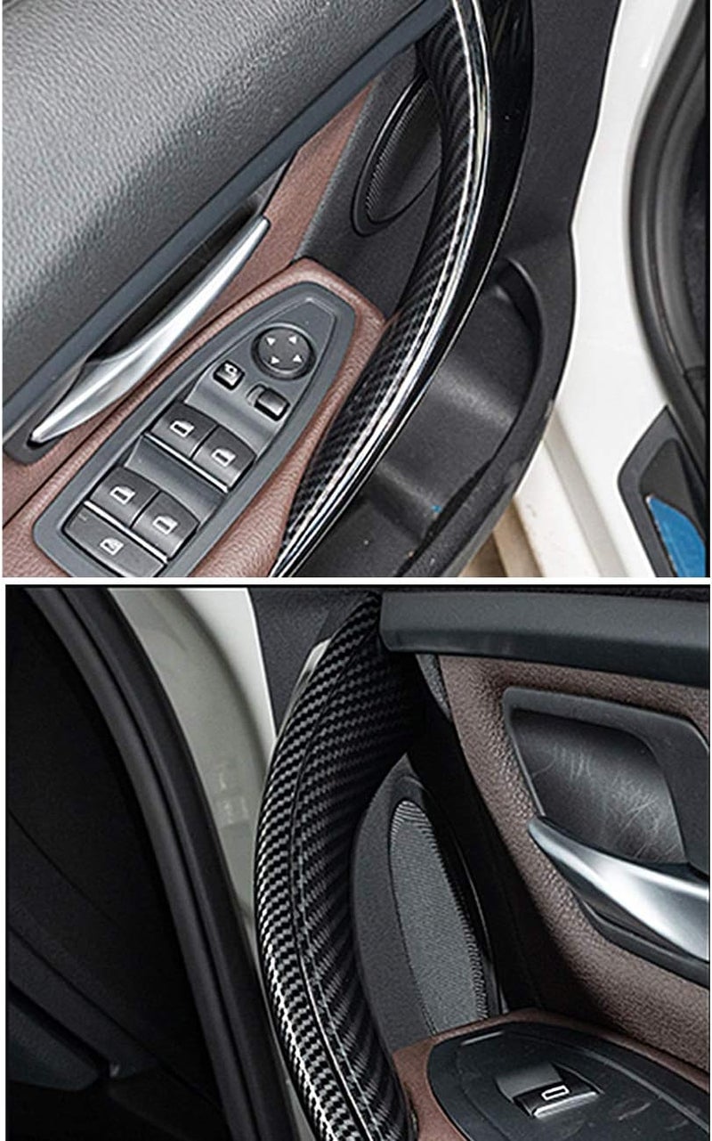 Jaronx غطاء مقبض الباب 2 قطعة متوافق مع BMW سلسلة 3/4 جانب السائق وجانب الراكب (متوافق مع BMW 320i، 328i، 330i، 335i F30/F31 و 428i، 435i F32/F36) (ألياف الكربون) - Image 3