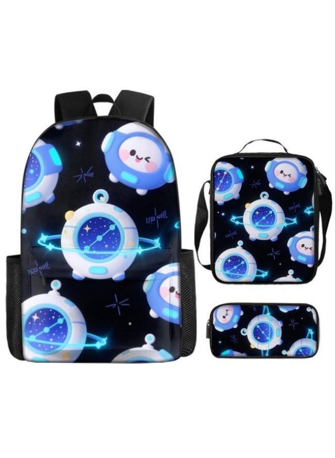 Bright Li Fire Unlock the new fashion of childish fun! Three-piece set of bags, cartoon elements for children and teenagers (students, children, friends' outings, mountain climbing, schooling, etc. can be used) - 19  - Image 2