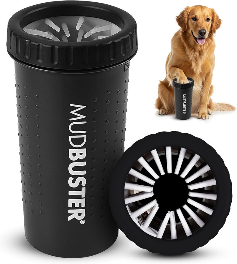 Dexas MudBuster Portable Dog Paw Washer/Paw Cleaner, Large, Matte Black- Special Edition (PW72025-22WP) - Image 1
