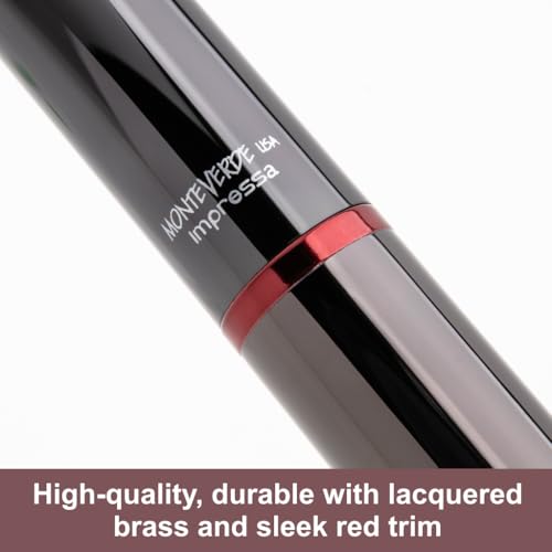 Monteverde USA Impressa Fountain Pen Gun Metal with Red Trim Stub Point JoWo German Nib - Image 3