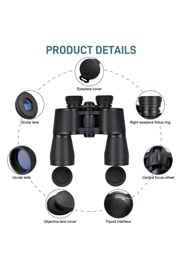 Generic 20x50 HD Binoculars for Adults High Powered Professional Waterproof/Compact Binoculars Durable & Clear BAK4 Prism FMC Lens,Bird Watching Binoculars for Adults Outdoor Sports Travel Hunting  - Image 2
