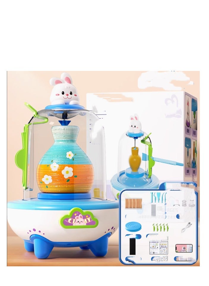 Children's Electric Pottery Machine, Primary School Specific Clay Tool Set, Handmade DIY Toy Making - Image 1