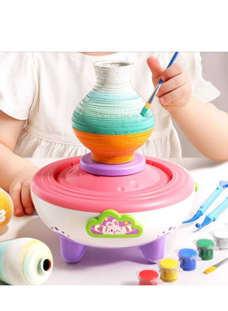 Children's Electric Pottery Machine, Primary School Specific Clay Tool Set, Handmade DIY Toy Making - Image 2