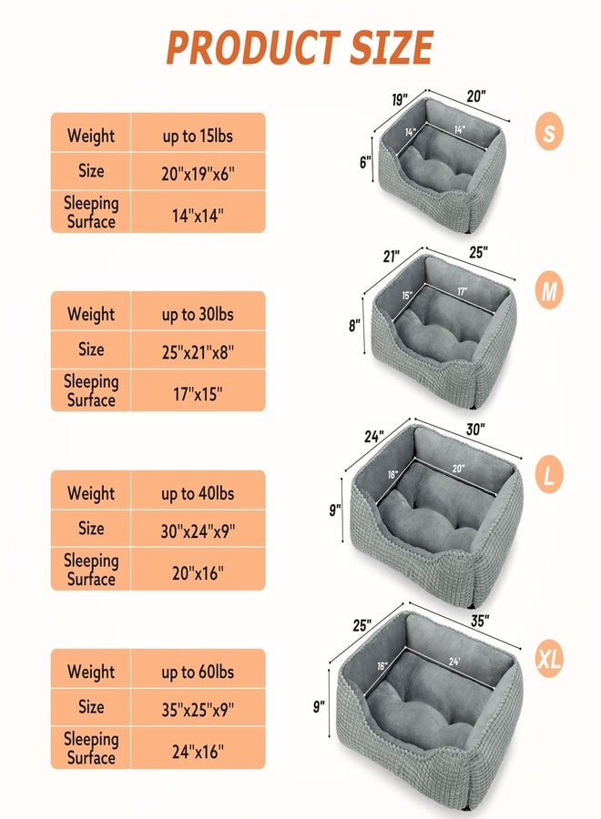 MIXJOY Rectangle Washable Orthopedic Dog Bed for Small, Medium and Large Dogs, Soft Calming, Sleeping Puppy Bed Durable Pet Cuddler with Anti-Slip Bottom, S (20"x19"x6") - Image 4