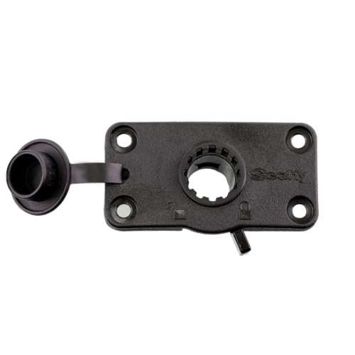 Scotty #244L-BK Locking Flush Deck Mount w/ Rain Cap (Black) - Image 2