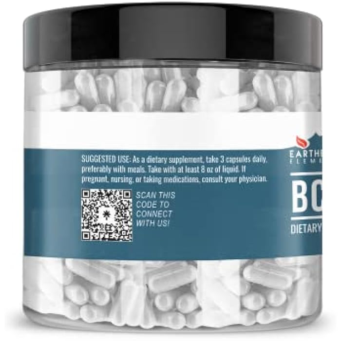 Earthborn Elements BCAA, 200 Capsules, Pure & Undiluted, No Additives - Image 3