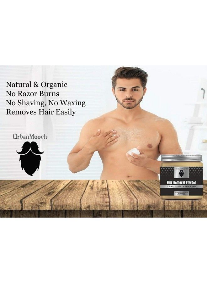 UrbanMooch Men's Natural & Organic Hair Removal Powder for All Skin & Hair Types Pack of 2(Each 100gm) - Image 5