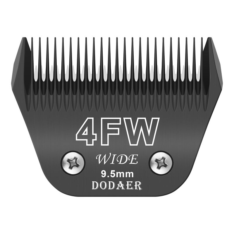 DODAER 4FW Wide Blades for Dog Grooming,Compatible with Andis,Oster A5,Wahl km10 Clippers,Cutting Length 3/8",(Black) - Image 1