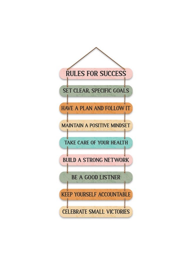 Artvibes Rules For Success Quotes Mdf Wooden Wall Hanging for Home Livingroom Art Item | Home Decor Items| Gifts | Wall Artwork For Hall | Modern Wall Decoration Accessories for Decoration (WH_9324N) - Image 1