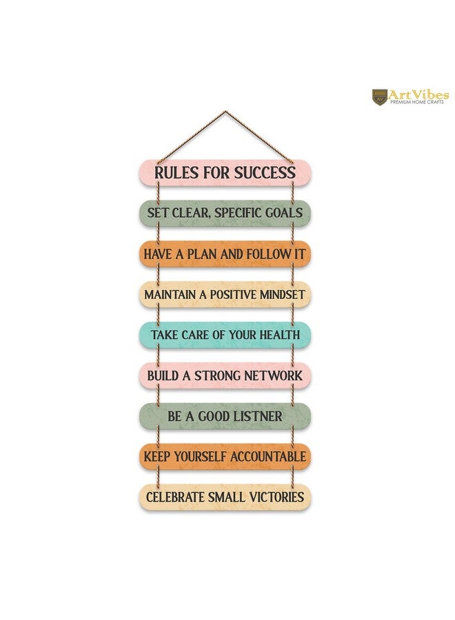 Artvibes Rules For Success Quotes Mdf Wooden Wall Hanging for Home Livingroom Art Item | Home Decor Items| Gifts | Wall Artwork For Hall | Modern Wall Decoration Accessories for Decoration (WH_9324N) - Image 4
