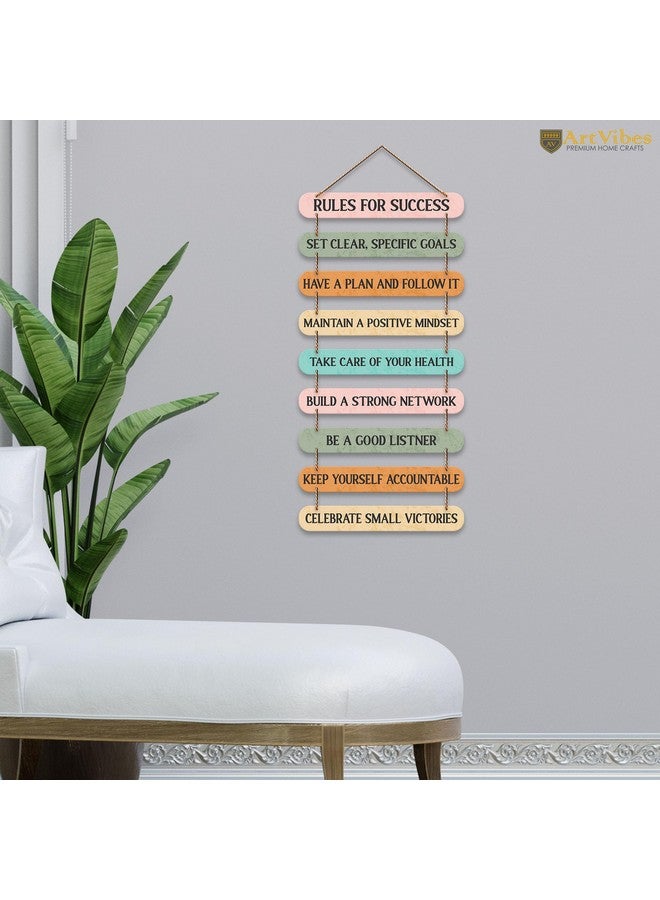 Artvibes Rules For Success Quotes Mdf Wooden Wall Hanging for Home Livingroom Art Item | Home Decor Items| Gifts | Wall Artwork For Hall | Modern Wall Decoration Accessories for Decoration (WH_9324N) - Image 2