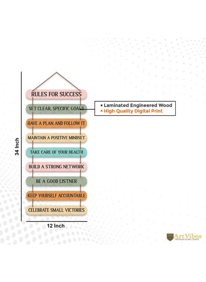 Artvibes Rules For Success Quotes Mdf Wooden Wall Hanging for Home Livingroom Art Item | Home Decor Items| Gifts | Wall Artwork For Hall | Modern Wall Decoration Accessories for Decoration (WH_9324N) - Image 5