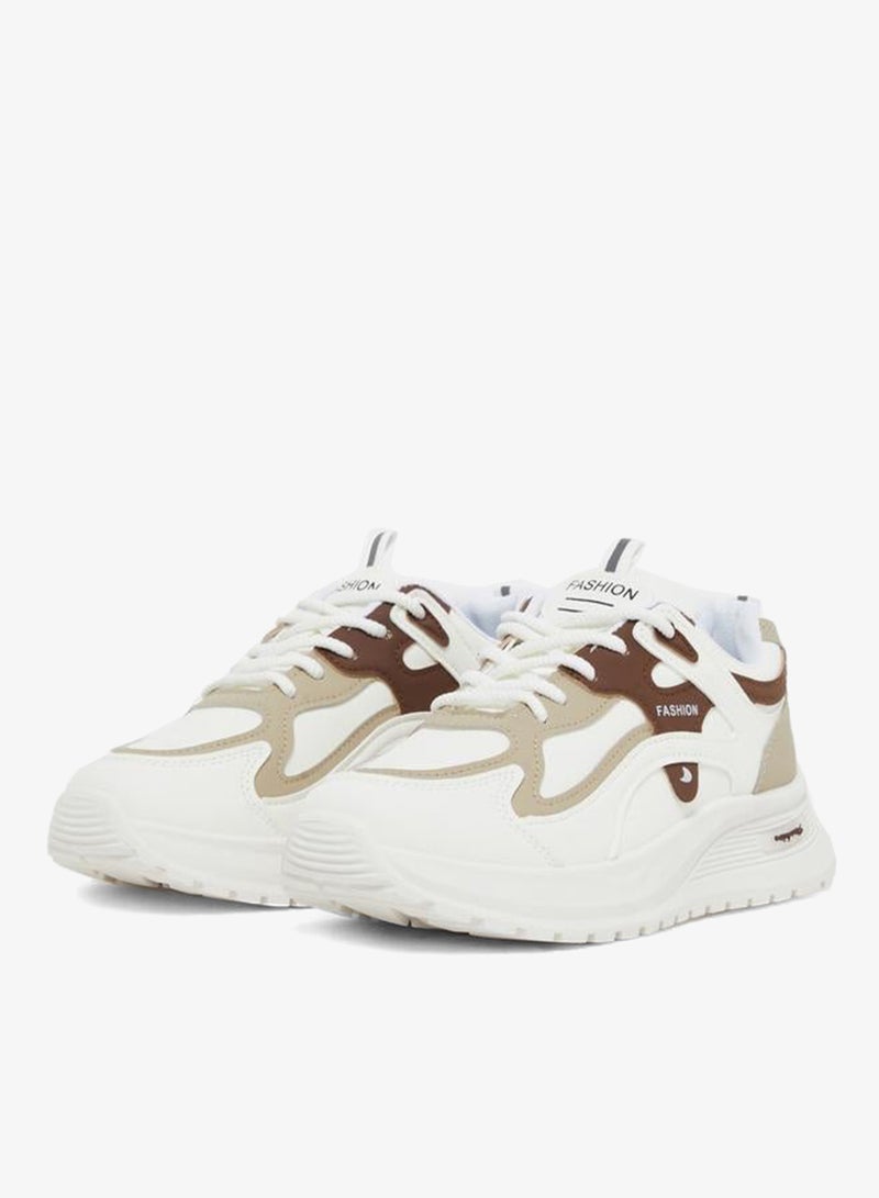 Styli Textured Lace Up Chunky Sneakers - Image 1