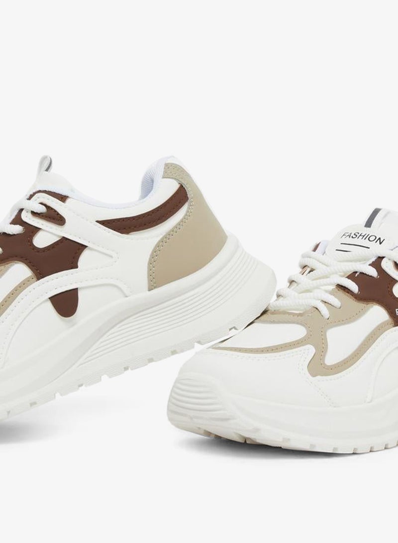 Styli Textured Lace Up Chunky Sneakers - Image 2