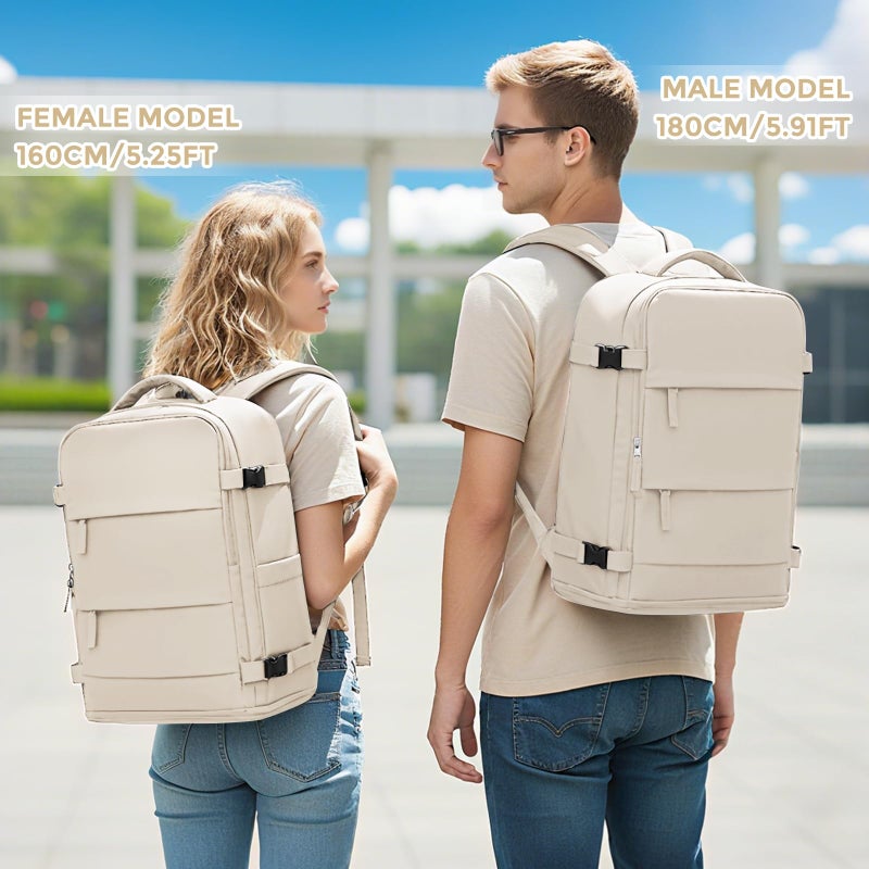 coowoz Travel Backpack For Women Men,Carry On Backpack,Hiking Backpacks Waterproof Outdoor Sports Rucksack Casual Daypack travel essentialsï¼ˆOff Whiteï¼‰ - Image 3