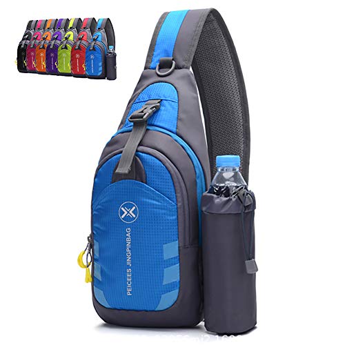 Peicees Chest Crossbody Sling Backpack Bag Travel Bike Gym Daypack for Women Men - Image 1
