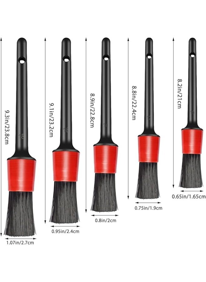 يونتوب مجموعة فرش تنظيف يونتوب (5 قطع) - فرش تنظيف داخلية وخارجية متعددة الأحجام مع فرشاة للعجلات والإطارات | مثالية للعجلات، ولوحات القيادة، والجلد، وفتحات التهوية، والشعارات، والدراجات النارية، وغيرها - Image 2