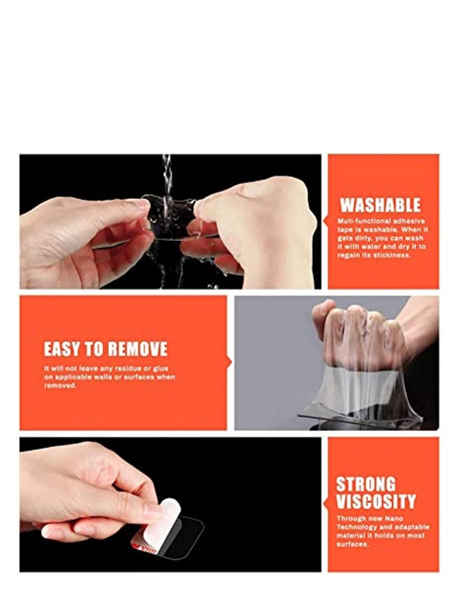 Double Sided Sticky Pads Reusable Tape, Multipurpose Nano Removable Traceless Mounting Tape, Washable Traceless Clear Adhesive Tape, Strong Pad Mounting Tape for Household