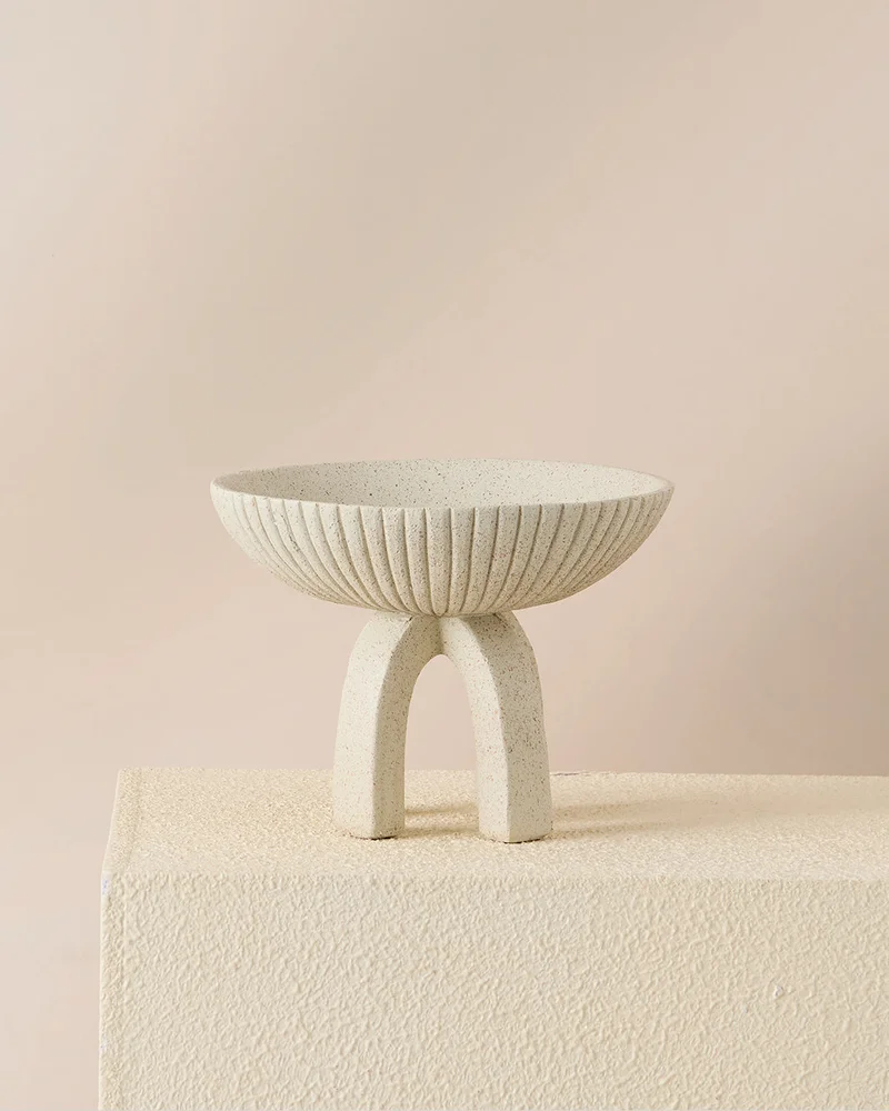 REDTAG Beige Serene Resin Decorative Bowl