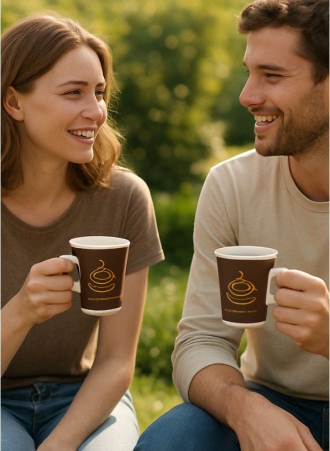 ڤسيل24 أكواب ورقية للاستعمال الواحد بسعة 7 أونصات مع مقبض – مقاومة للحرارة للمشروبات الساخنة والباردة والأطعمة - Image 2