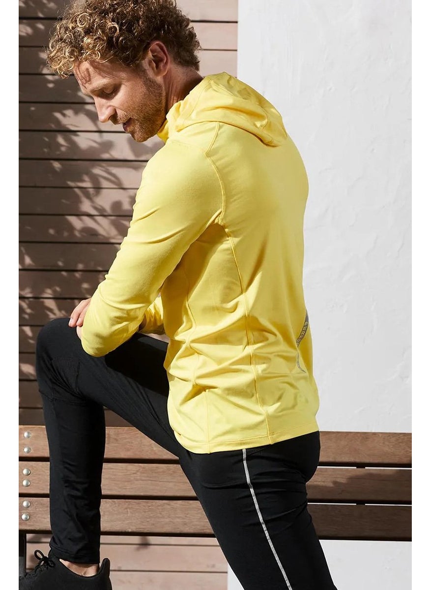 Tchibo Men Sportswear Fit Long Sleeves Insulated Functional Sweatshirt, Yellow  - Image 1