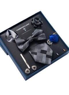 8pcs tie set bow tie men's accessories brooch brooch cufflinks formal suit accessories set